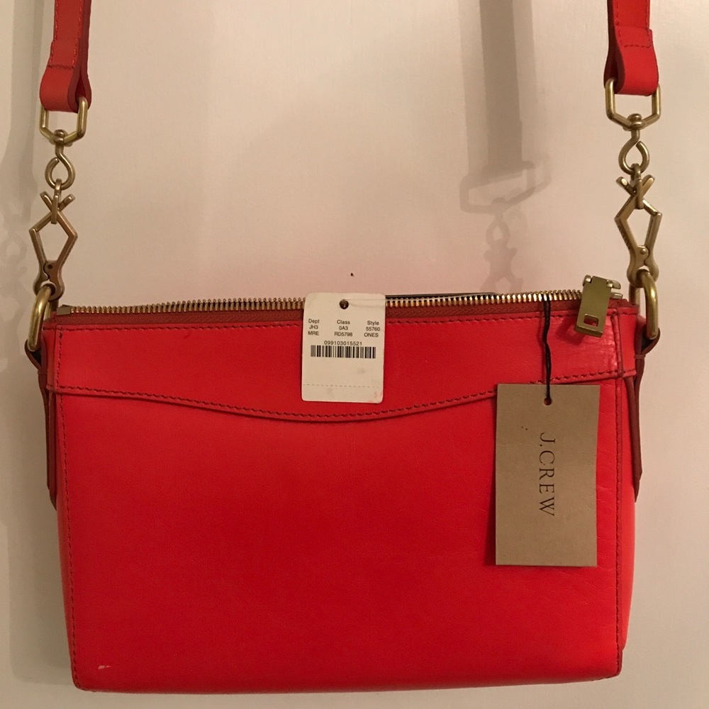 J.Crew leather crossbody bag w/ gold tone hardware